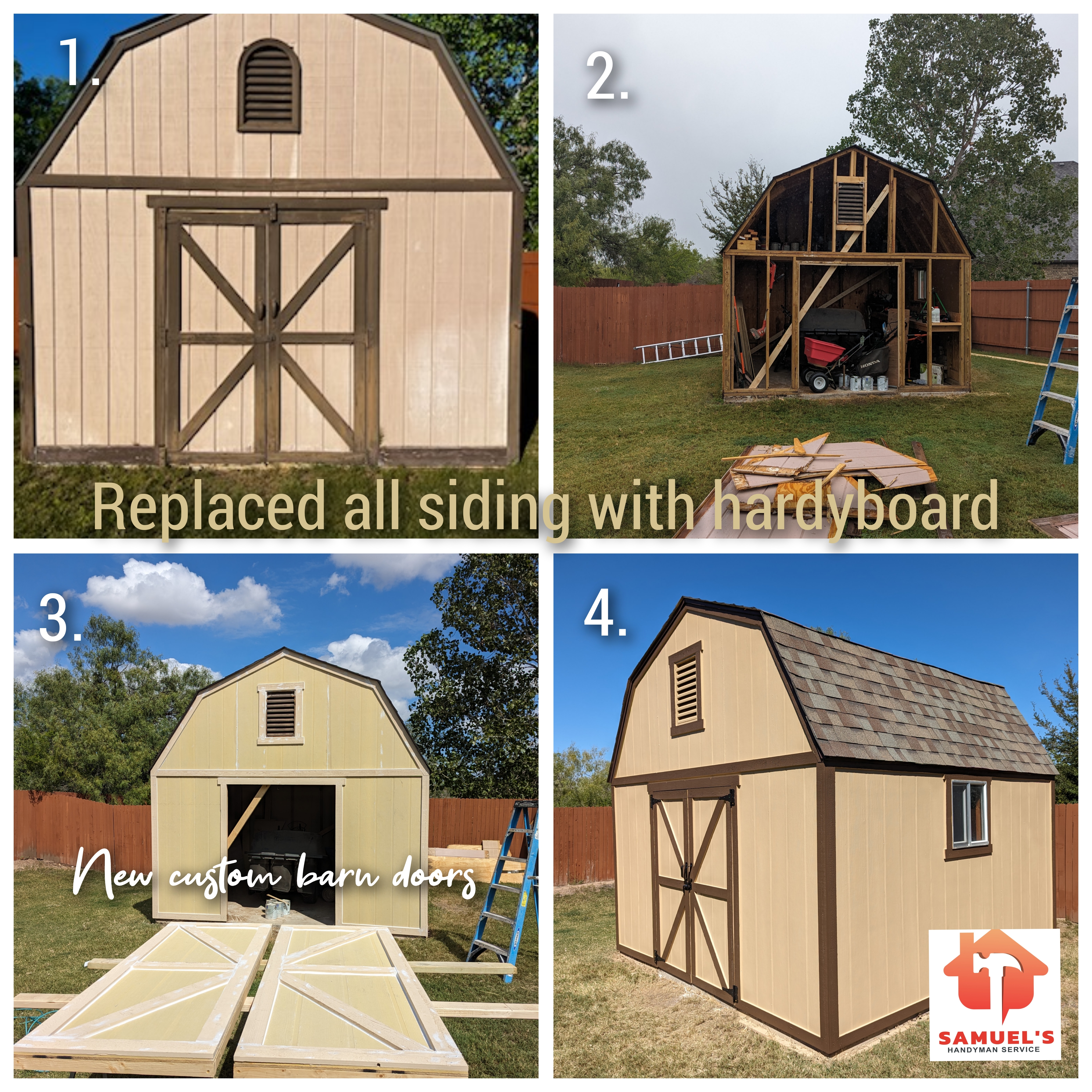 A shed being constructed